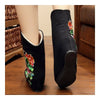 Vintage Beijing Cloth Shoes Embroidered Boots black 35