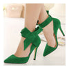Super Big Bowknot Pointed High Heel Peep-toe Women Sandals