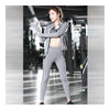 Transpirable Mujer Deportes Carrera Fitness Yoga Ropa 3 Pzas Juego Gris Claro