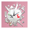 Creativo Bricolaje Reloj de Pared 3d Silent Decoración Ciudad Cucoloris Plata