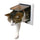 4 Way Lockable Cat Kitty Pet Safe Flap Door White Brown Size L