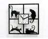 Modisch Kreativ Klein Katze Wanduhr Landschaft Kunst Cartoon Leise