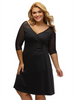 Sexy Plus Size High Waist Mesh Insert Boutique Party Dress
