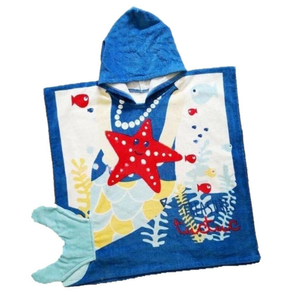 Bathrobe Child Cartoon Bath Beach Towel Long     sea fish tail
