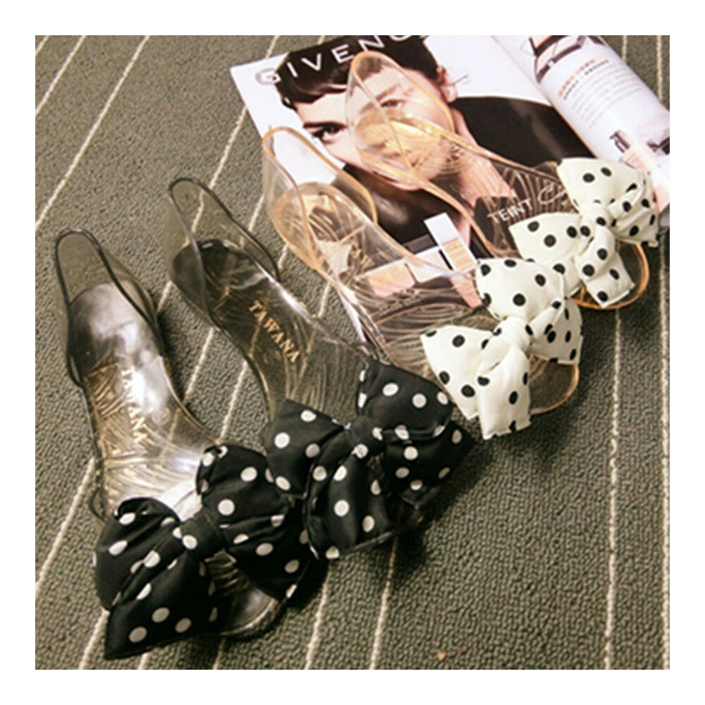 Bowknot Tramsparent Jelly Shoes Woemn Beach Peep-toe Sandal Summer