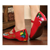 Old Beijing Cloth Embroidered Shoes Flat Casual Chromatic flowers Dancing ballet