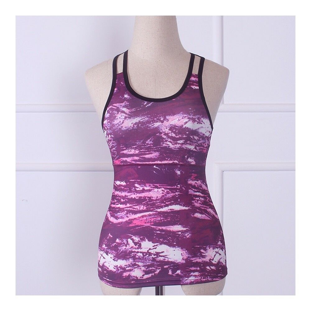 Breathable Yoga Fitness Sports Vest Running Dry Fast ( Padded )   red stone