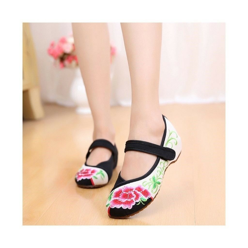 Old Beijing Cloth Shoes Assorted Colors Casual Embroidered Shoes Tie Slipsole In