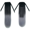 Wig Horsetail Black to Granny Grey Curled