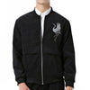Man Cloth Cardigan Embroidery Coat Jacket Suit   black