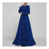 Big Peplum Floor-length Pleat Court Dress   blue  S