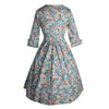 Hepburn Style Lapel Printing Big Peplum Vintage Dress