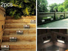 2p. Led Solaire Pied Porte Mur Clôture Jardin D'Extérieur Lampe Eclairage