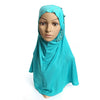 Dignified Muslim Gauze Lace Zircon Kerchief Scarf    peacock blue