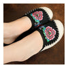 Old Beijing Cloth Embroidered Shoes Flax Sandals Slippers  black