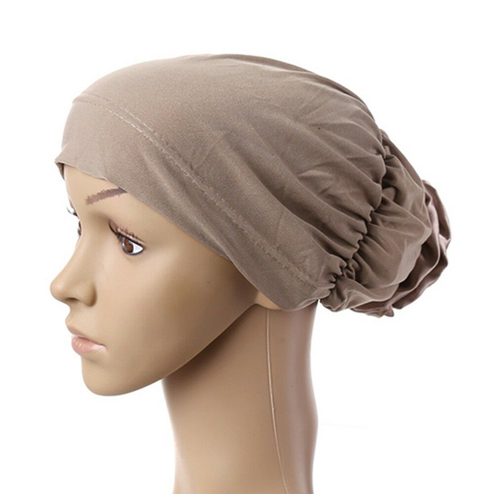 Muslim Scarf Kerchief Hat Flower Casual   khaki