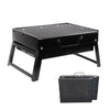 Portable Acier Noir Poêle Inoxydable Charbon Stoves Combustion Petit Pliable