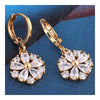 18Ct Oro Galvanizada Circonita Pendientes