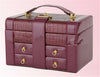 Portatif Transportant Boîte Bijoux Cuir Synthétique Organiseur de Stockage Luxe