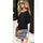 Big Size Woman Attire Summer Fashionable European Microgroove Splicing Off-shoul