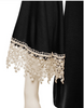 Black Gothic Crochet Bell Sleeve Sweetheart Casual Mini Dress