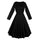 Bowknot Seventh Sleeve Round Collar Bubble Skirt   black
