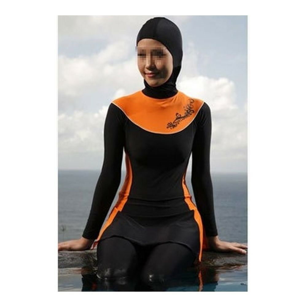 Muslim Swimwear Swimsuit Woman Beach Burqini   black