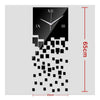 Miroir Horloge Murale 3d Décoration Carré Mosaïque en Or