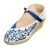 Alt Peking Bestickt Stoff Schuhe Flach