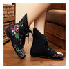 Vintage Beijing Cloth Shoes Embroidered Boots 11-01   black   35