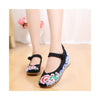 Old Beijing Cloth Shoes Thick Sole National Style Embroidered Woman Shoes  black