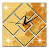 Decoration 3D Geometry Rhombus Mirror Sticking Wall Clock