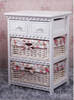 Country-Style  Cottage 3 Layers Bedside Table Vintage with 2 baskets 2 Drawers