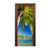 New 3D DIY PVC Waterproof  Door Wall Sticker Palm Trees qd033