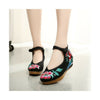 Neuf Magnifique Femme Printemps Brodé Chaussures à Talon Haut Vieux Beijing Bla