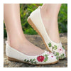 Old Beijing Cloth Embroidered Shoes Manual Ribbon   white