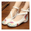 Old Beijing Cloth Embroidered Shoes Soft Sole  white