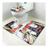 Toilet Seat 3pcs Set Ground Mat Carpet Anti-skdding