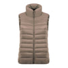 Down Coat Woman Short Slim Thin Light Plus Size Waistcoat   light camel