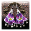 Vintage Cloth Bell Embroidery Long Earrings