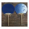 Gift Round Fan Cotton Manual Dragonfly Blue