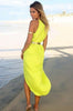 Casual Thigh Split Bodycon Wrap Style Party Dress