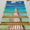 New 3D DIY PVC Waterproof  Stair Decals Wall  Floor Sticker Sea Bridge QS012