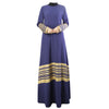 Musulmane Vêtements Manches Longues Doré Robe Rayure