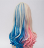 Suicide Squad Harley Quinn Tono 3 Color Ondulación Rizado Cosplay Peluca