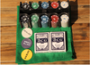 200pcs Portátil Fichas de Póker Set 21 Jack Acero Funda Dos Card Juego Familia