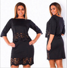Sexy Übergröße Hohl Blumenmuster Top und Rock 2-teilig Kombo-Set
