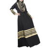 Musulmane Vêtements Manches Longues Doré Robe Rayure