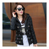 Winter Slim Embroidered Chic Woman Down Coat   black