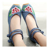 Sports Old Beijing Cloth Embroidered Shoes   jeans blue